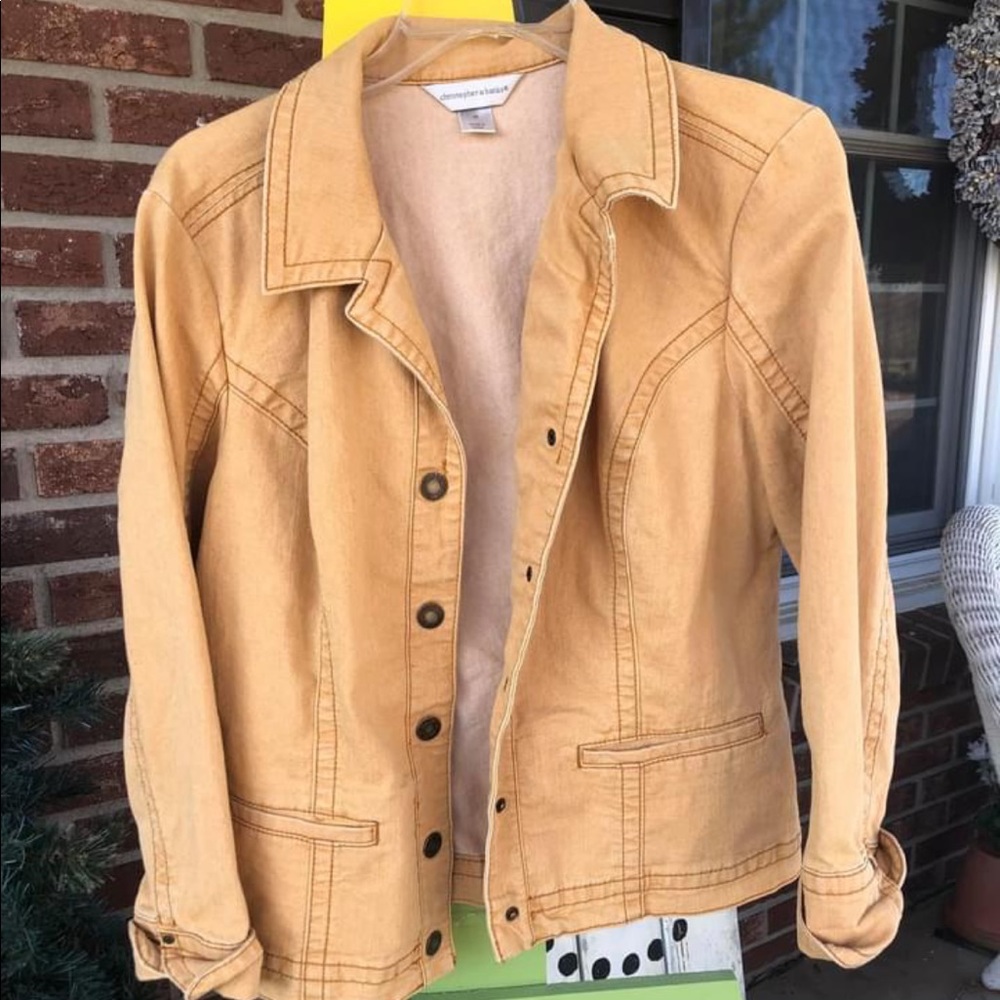 Christopher & Banks yellow denim jacket